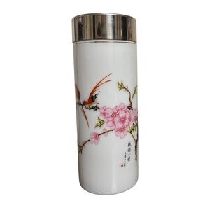 Teavana Heavenly Birds Fine Bone China Thermal Tumbler + tea Infuser Collection